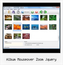 Album Mouseover Zoom Jquery pop up menu in a layer